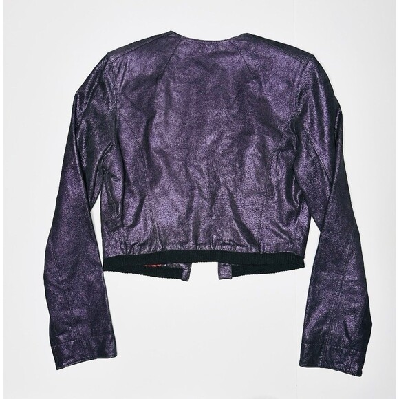 Venus Williams By Wilsons Leather 2 Pc Set Jacket Sz S & Pants Puple Size 4 Y2K - Picture 6 of 10